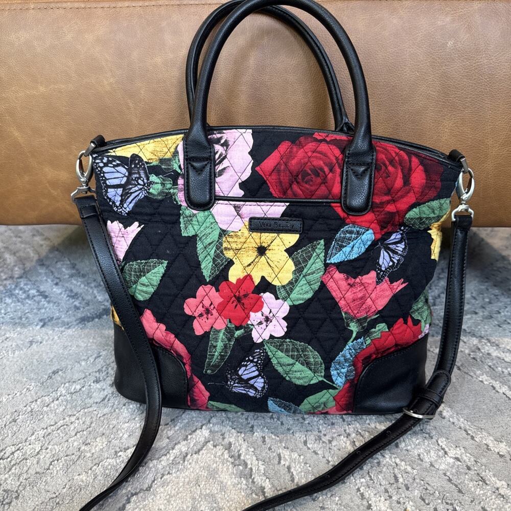 Vera Bradley Retired Pattern Havana Rose Day Off Satchel Crossbody Bag